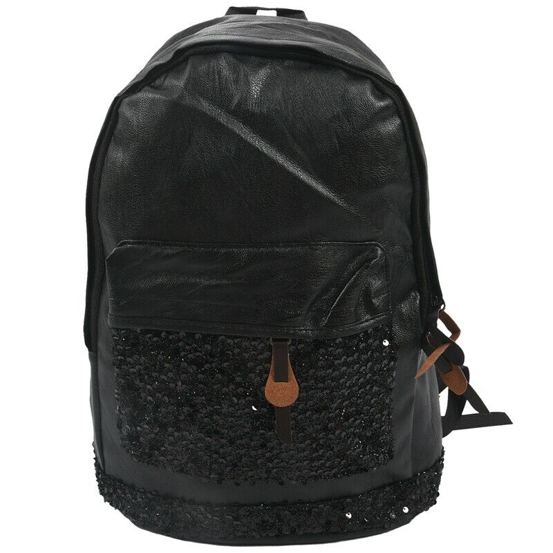 Fashion Women Backpack Big Crown Embroidered Sequins Backpack Women Leather V8M6