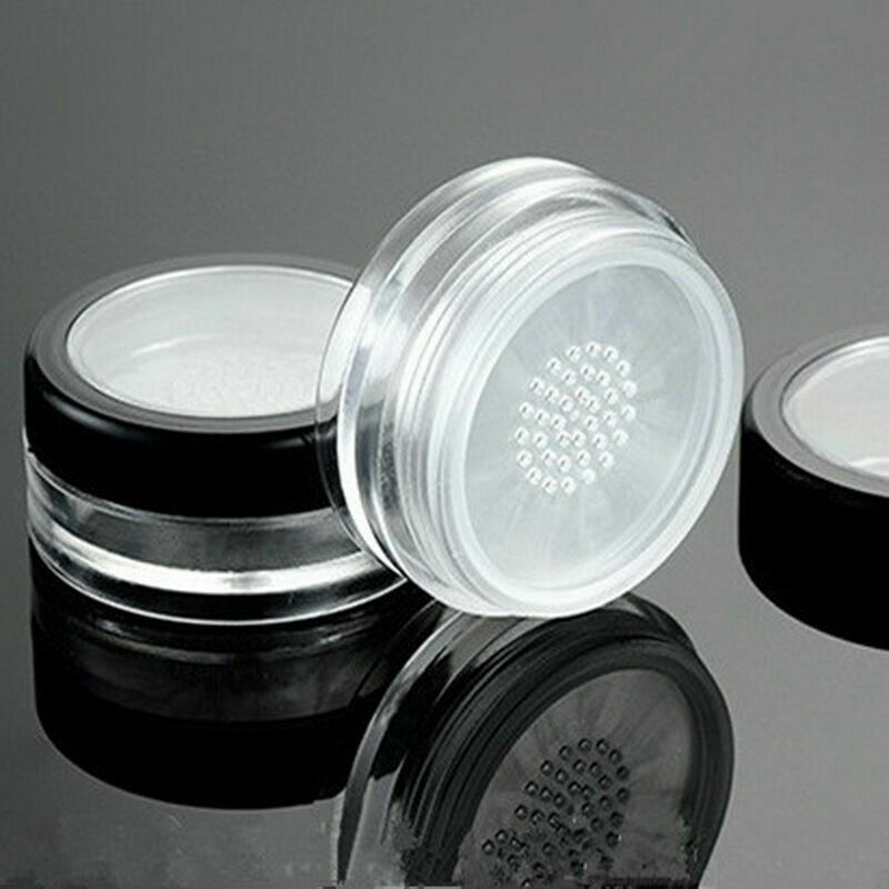1pc 50g Plastic Loose Powder Jar Powder Puff Boxes Container Cosmetic AU Em S8Y5