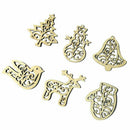 6pcs Christmas Wooden Slices Wood Crafts DIY Accessories Small Pendant for