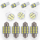 11Pcs/Set White LED Lights T10&31mm Dome Map&Tag Lamp Interior Package Kit O6A2