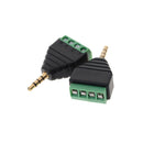 2Pcs 3.5 mm 4 pin Stereo Male to AV Screw Terminal  Plug connector New S JS