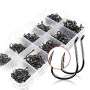 500pcs Assorted Sharpened RAtal Fishing Hooks Tackle 10Size+Box Baits Lures G6Z0