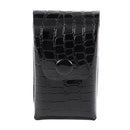 Faux Leather Press Buckle Folding Eyeglasses Case Glasses Box Black