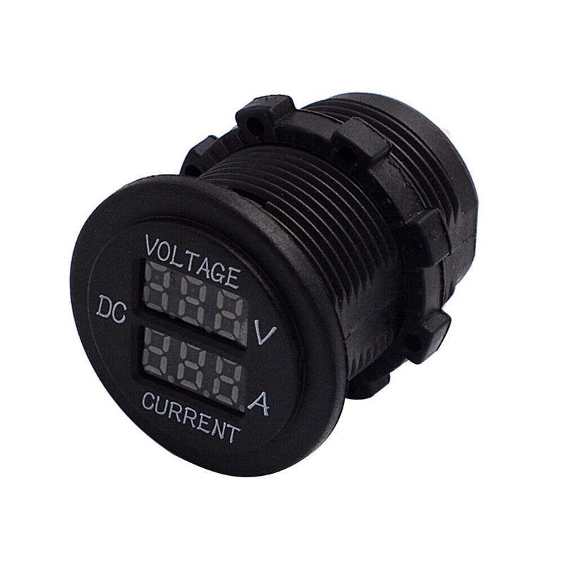 Waterproof 6-30V Red LED Digital Voltmeter Ammeter for Car Auto Motorcycle A
