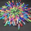 Large Lot Of Titanium Rainbow Aura Lemurian Quartz Crystal Point Healing 100g-AU