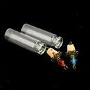 2 Mini Glass Bottle Vial Tube Potion Perfume Holder Cork Jars Wish Pendant