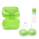 Emoticon Print Green Plastic Contact Lens Case w Bottle