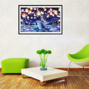 5D DIY Light Dolphin Pattern Diamond Painting Embroidery Cross Stitch Craft