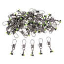 50 Pieces Fishing Barrel Rolling Swivels with Interlock Snaps Connectors L