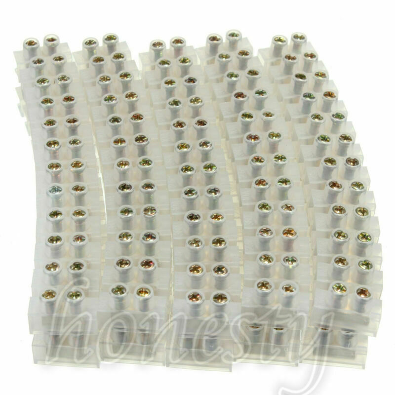 10PCS Dual Row 12 Positions Screw Terminal Electric Barrier Strip Block 380V 10A