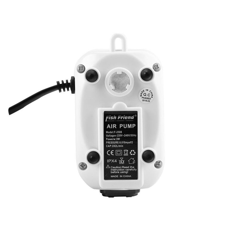 Aquarium Air Pump air compressor Oxygen Airpump Double Outlet 3W 220-240V J_U Gw