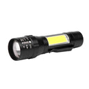 Zoom T6+COB LED Flashlight USB Rechargeable 4 Modes IP44 Waterproof Torch A