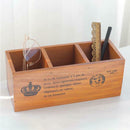 3 Grids Wooden Table Storage Box Holder Jewelry Cosmetic Sundries Box Flowerpot