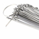 2X(50Pcs 4.6X300Mm Stainless Steel Exhaust Pipe Wrap Coated Locking Cable Z