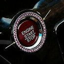 1Pc Car SUV Decorative Pink Button Start Switch Diamond Ring Auto Accessories