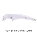 Blank Transparent Embryo Hard Lures Baits 85mm 8.5g Fishing Classic Bionic