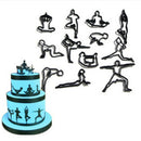 12pcs/set Cookie Cutter Plastic Yoga Biscuit Mold Cutter Sugarcraft Cake Mold3c