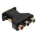 3 RCA RGB Female To HD 15-Pin VGA Style Component Video Jack Adapter (PVC)