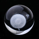 60mm Dandelion Crystal Ball Glass Sphere Display Meditation Ball Home Decoration