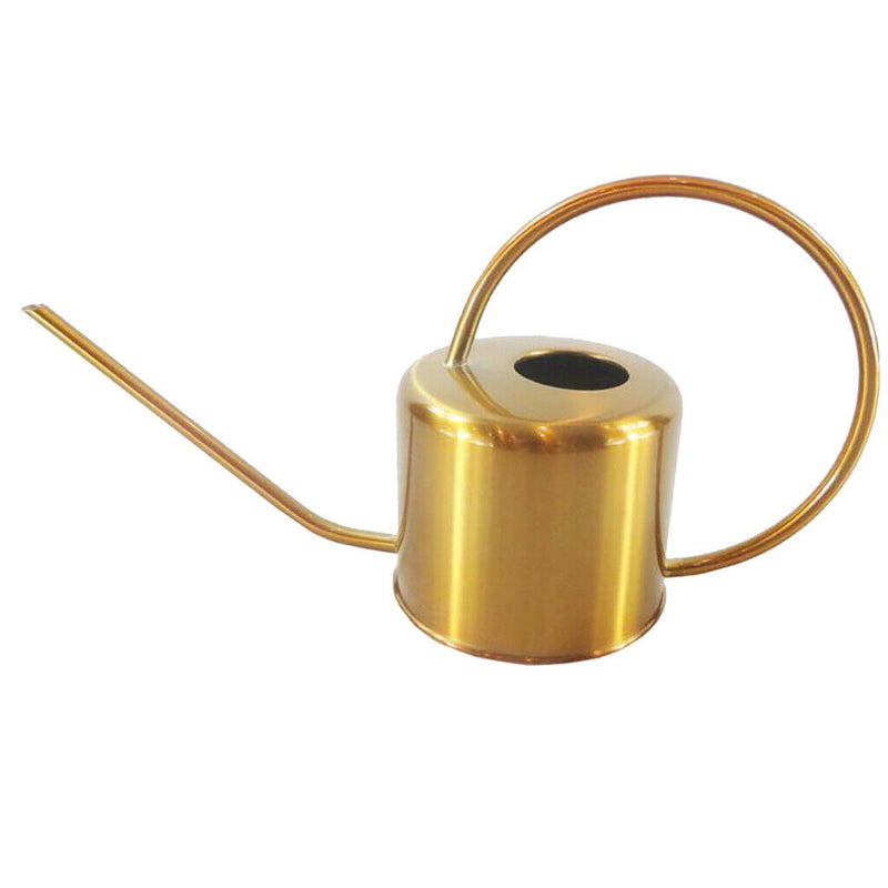 900ml Solid Stainless Steel Golden Long-Mouth Watering Pot Household Garden