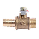 10mm x 1/4 inch PT Male Thread Full Port Lever Handle Hose Barb Brass Ball  N1G2