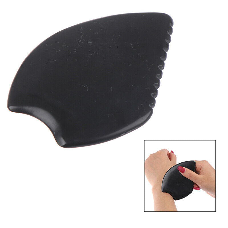 Natural Gua Sha Board Black Buffalo Horn Guasha Healthy Cure Body Massage To Hn