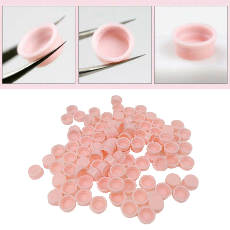 Professional 100x Eyelash Extensions Lashes Fan Fanning Glue Cups Nail Art