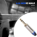 6.35mm TS Mono Plugs 6.35 mm 2-Pole Microphone Amplifier Audio Connectors Blue
