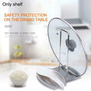 1* Stainless Steel Pot Cover Rack Stand Pan Lid Spoon Cookware Holder R4Q0