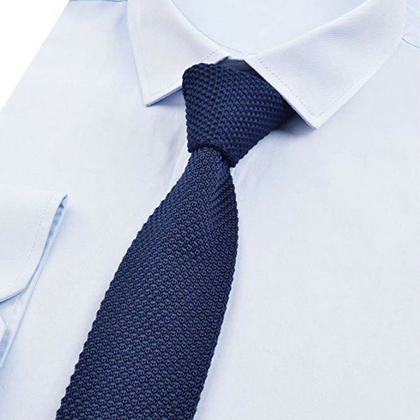 3x Men Formal Business Solid Knit Tie Classic Woven Necktie -Black,Red,Blue
