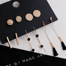 5 Pairs/Set Fashion Tassel Round Stud Earrings Set For Women Trendy Mixed B