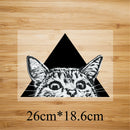 triangle cat pattern patch ironing stickers heat transfer iron on patches JR