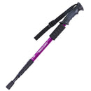 Trekking Pole 4 Sections Aluminum Telescopic Hiking Walking Cane (Purple) A
