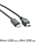Micro USB Male To Mini USB Male Data Adapter Converter Cable Cord iw FT
