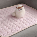 Pet Pad Summer Cooling Mat Dog Beds Mats Blue Pet Ice Pad Cool Cold Silk Mo B3W6