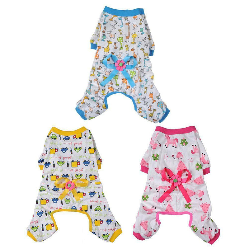 Dog Puppy Shirt Clothes Jumpsuit Pet Apparel Cat Pajamas Costume Pink S