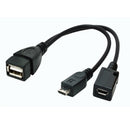 3 in 1 USB to Micro USB OTG Cable Female to Male and Female Adapter Splitter Hot