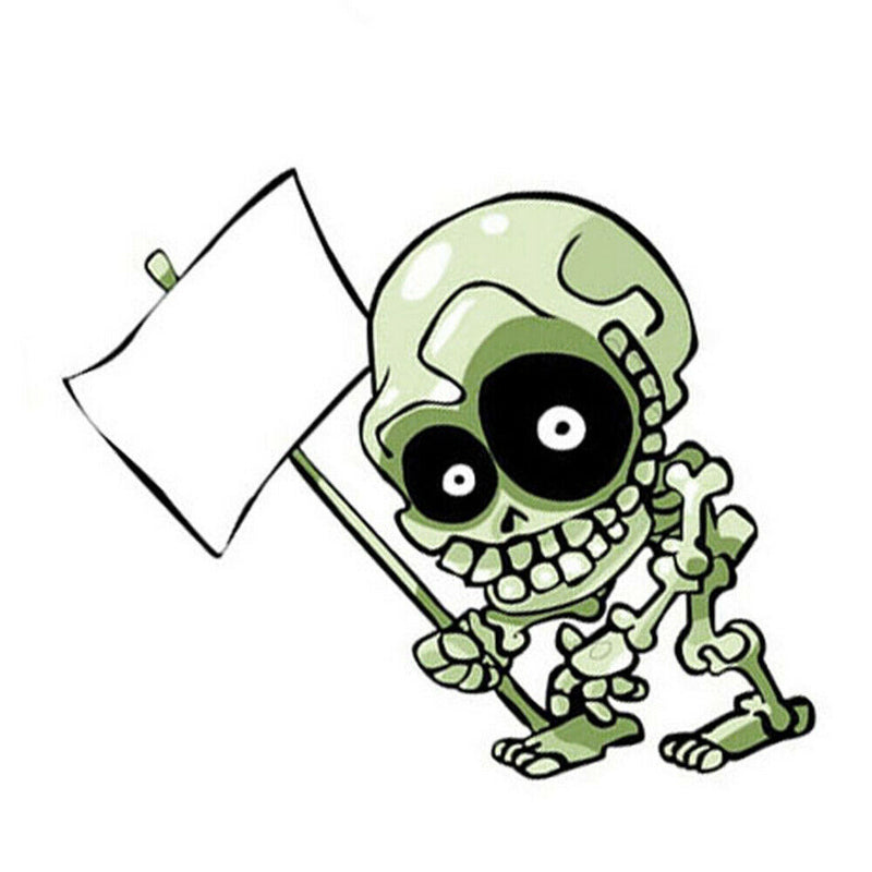 1 Sheet Car Decals Punk Laptop Stickers Funny Cartoon Skeleton F. Cars Removable