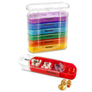 28 Grid Spring Pill Box 7 Day Weekly Pillbox Plastic Storage Container MediS Gw