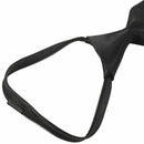 Men Solid Black Polyester Zip Up Necktie Smooth Zipper Tie