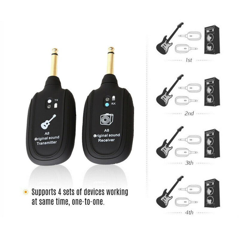 Electric Guitar Wireless Transmission System USB Charging Pickup Receiver  A