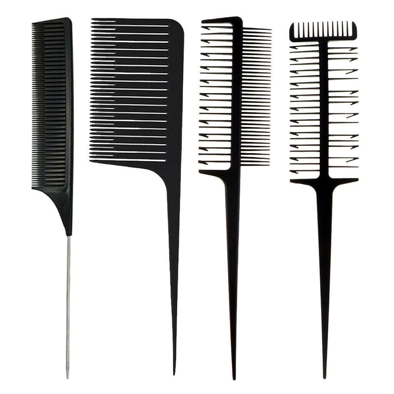4Pcs Hairdressing Weaving Styling Foiling Hair Comb for Hair Dyeing Cutting