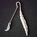 1XLuminous Night Wing Bookmark Label Read Maker Feather Book Stationery Silv 3C