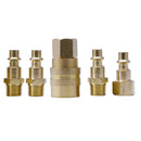 5Pc Solid Brass Quick Coupler Set Connector Air Hose Fitting 1/4" NPT Female