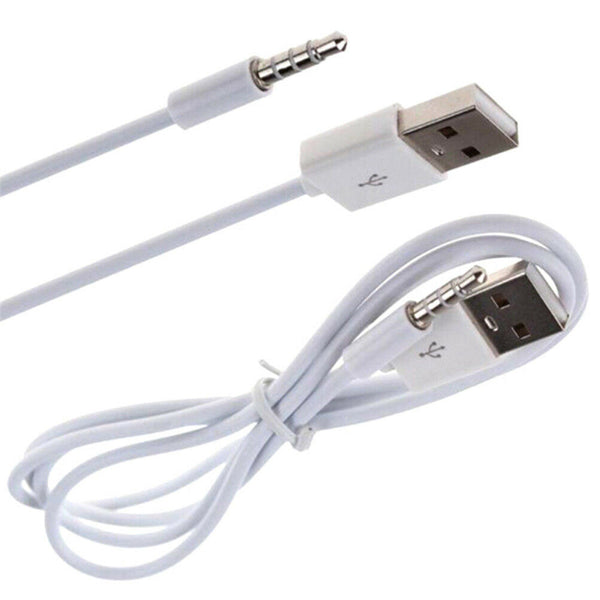 3.3 FT 3.5 mm AUX Audio Plug Jack to USB 2.0 Male Charge Cable Cord For MP 3