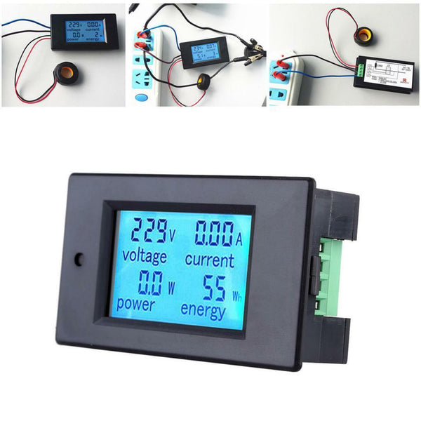100A AC Solar Power Digital Current Meter KWh Watt Energy Voltmeter Ammeter