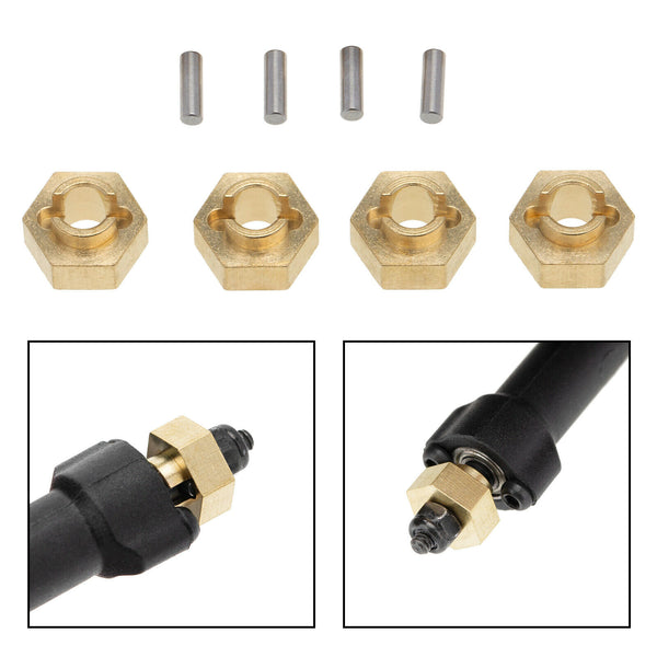 Lot 4 RC Metal 3mm Brass Hex Adapter for Axial SCX24 AXI00002 AXI00001 Crawler