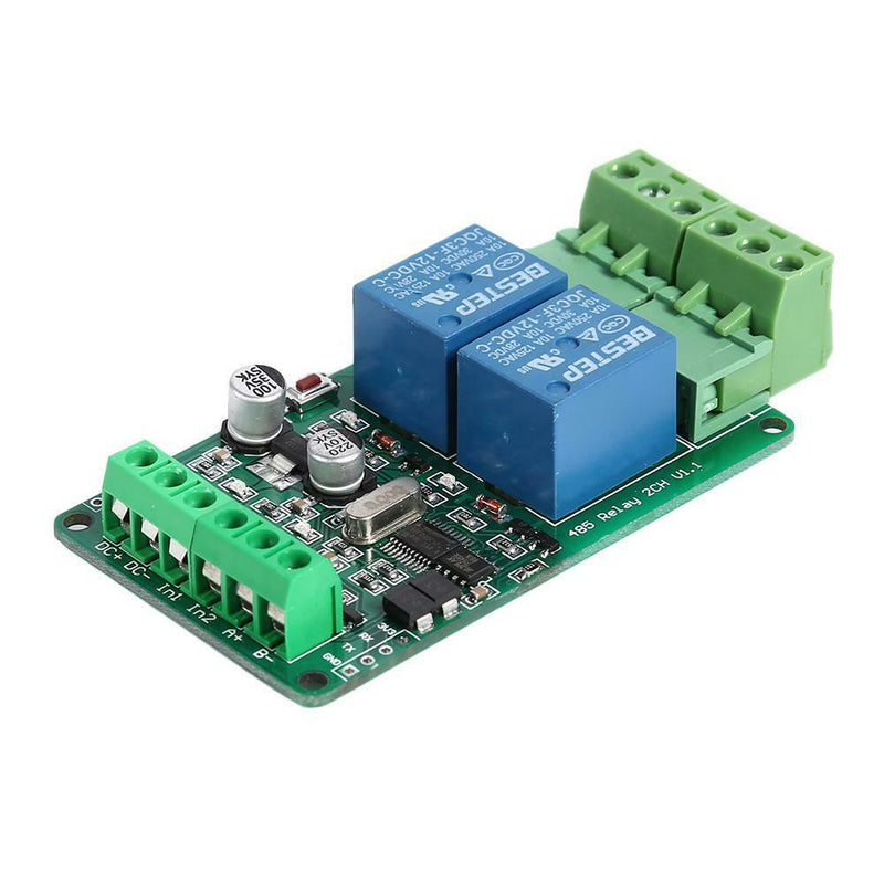 Modbus RTU 2 Way Relay Module Output 2 Channel Switch RS485 TTL 12V Input A
