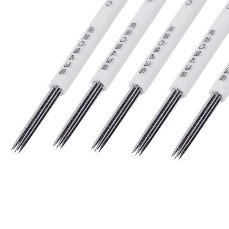 50 Pcs Permanent Makeup Needles Eyebrow Microblading Round Needles Eyebrow  A4E6