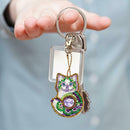 4pcs DIY Full Drill Special Shaped Diamond Painting Cat Keychain Pendant